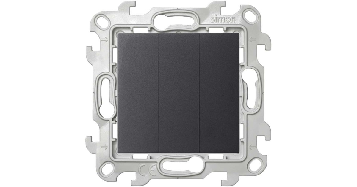 Купить Выключатель 3-кл. 1п 2мод. СП 24 10А IP20 механизм графит 2450391-038 Simon оптом в Москве