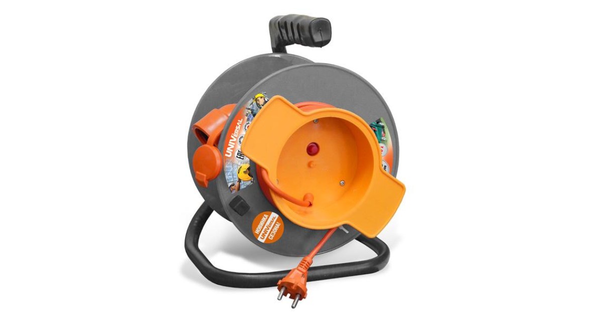 Купить Удлинитель на катушке 1х30м без заземл. 10А IP44 У10-028 ПВС 2х0.75 термозащита с выносн. розеткой 9633262 UNIVersal оптом в Москве