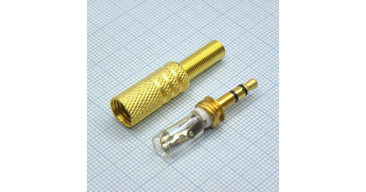 Купить TRS 3.5 (mini plug) штекер металл gold . оптом в Москве