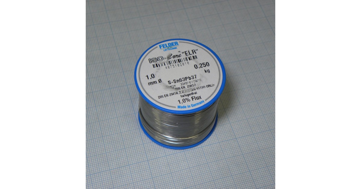 Купить Припой Sn63Pb37 ELR  1.0мм 250гр FELDER оптом в Москве