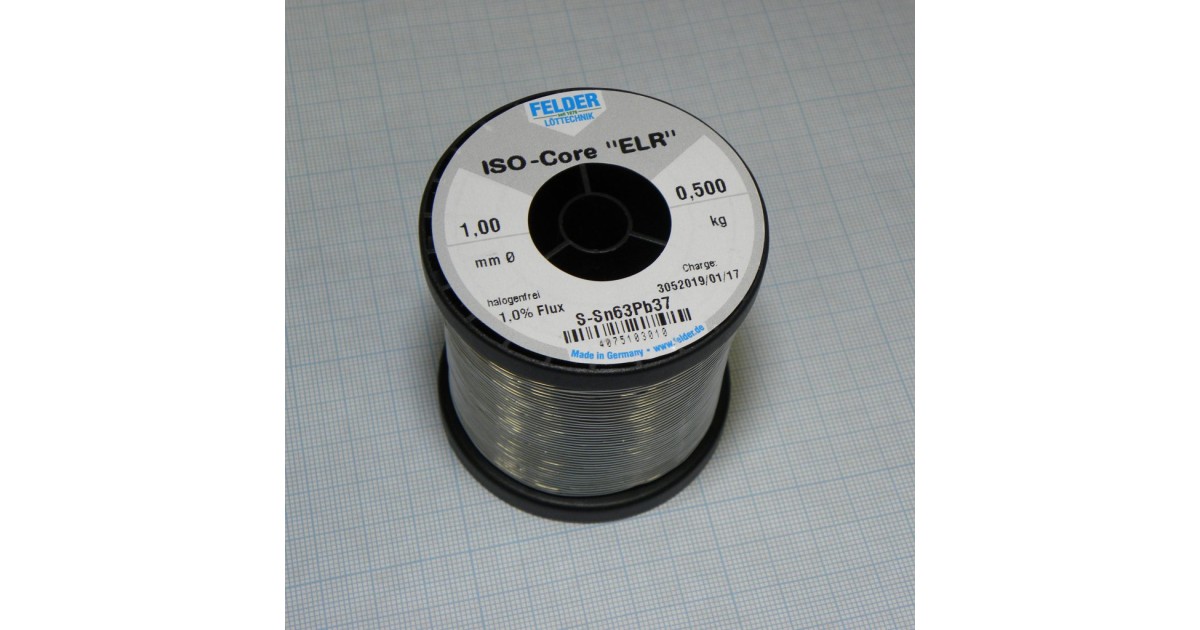 Купить Припой Sn63Pb37 ELR  1.0мм 500гр FELDER оптом в Москве