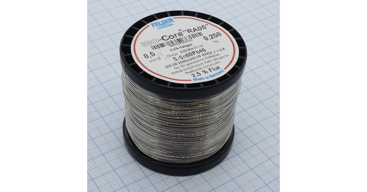 Купить Припой Sn60Pb40 RA05  0.5мм 250гр FELDER оптом в Москве