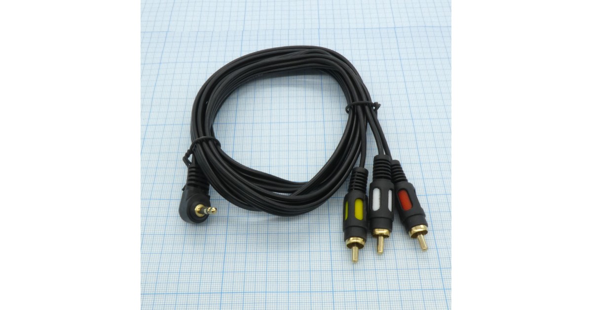 Купить Шнур Джек3,5шт.(4 конт.) - 3RCA  (1.5м) --- оптом в Москве