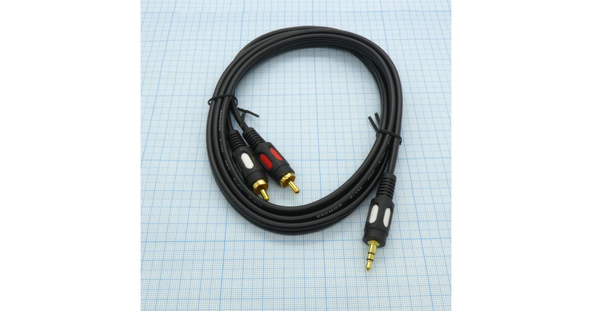 Купить Шнур Джек3,5шт.- 2RCA  (1.5 м) Premier --- оптом в Москве