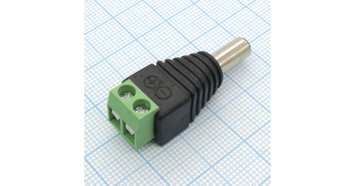 Купить штекер 5.5*2.1 без пайки (клеммник) . оптом в Москве