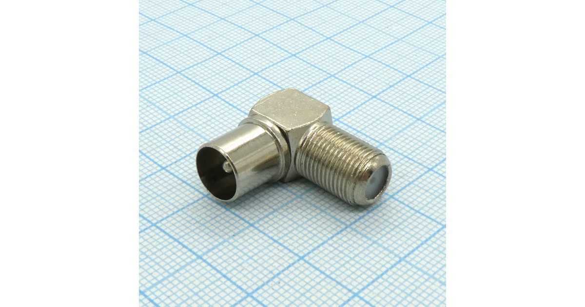 Купить Переходник  гнездо F - штекер ТВ угл. . оптом в Москве