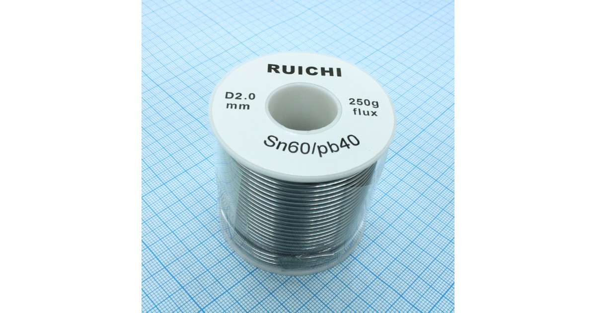 Купить Припой SN60/PB40 2,0мм 250гр  с флюсом RUICHI оптом в Москве