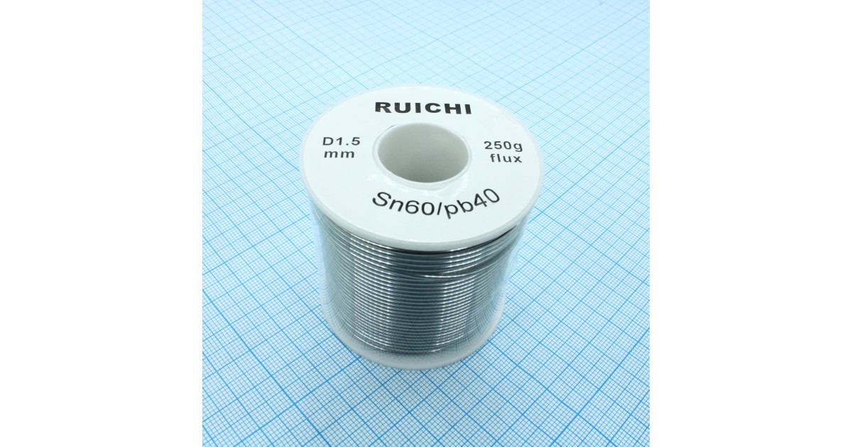 Купить Припой SN60/PB40 1,5мм 250гр  с флюсом RUICHI оптом в Москве