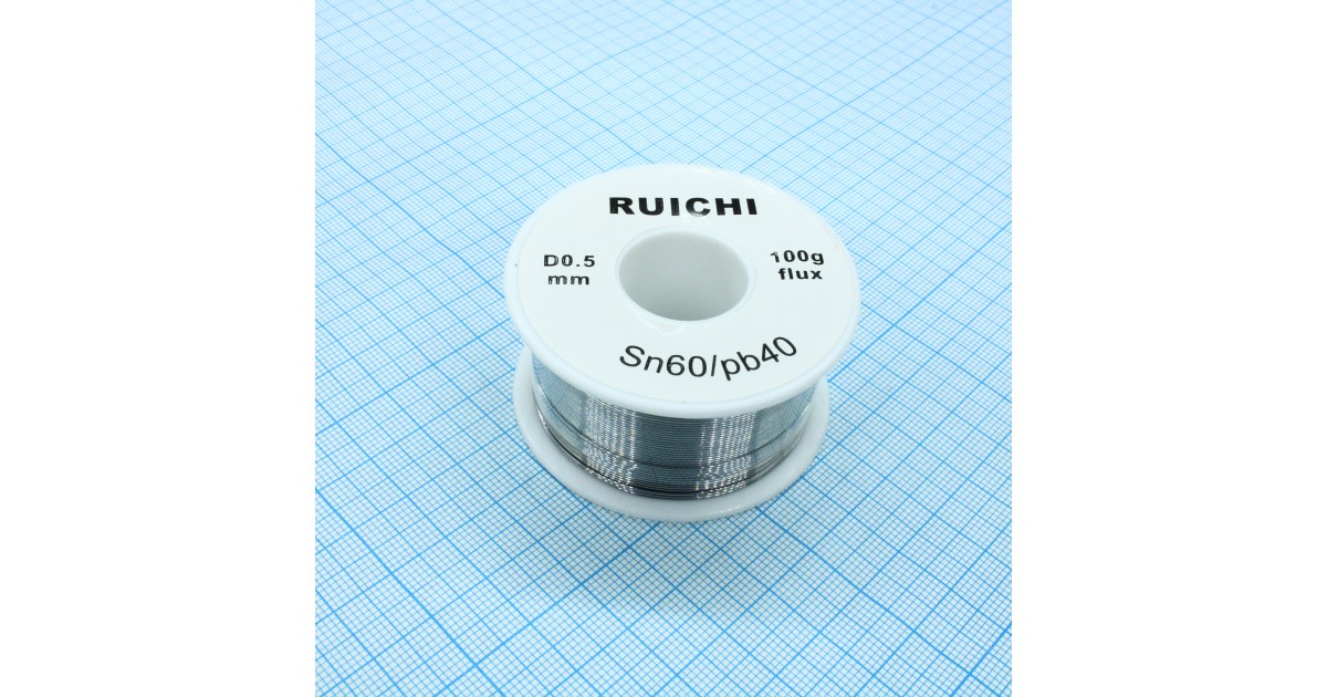 Купить Припой SN60/PB40 0,5мм 100гр  с флюсом RUICHI оптом в Москве