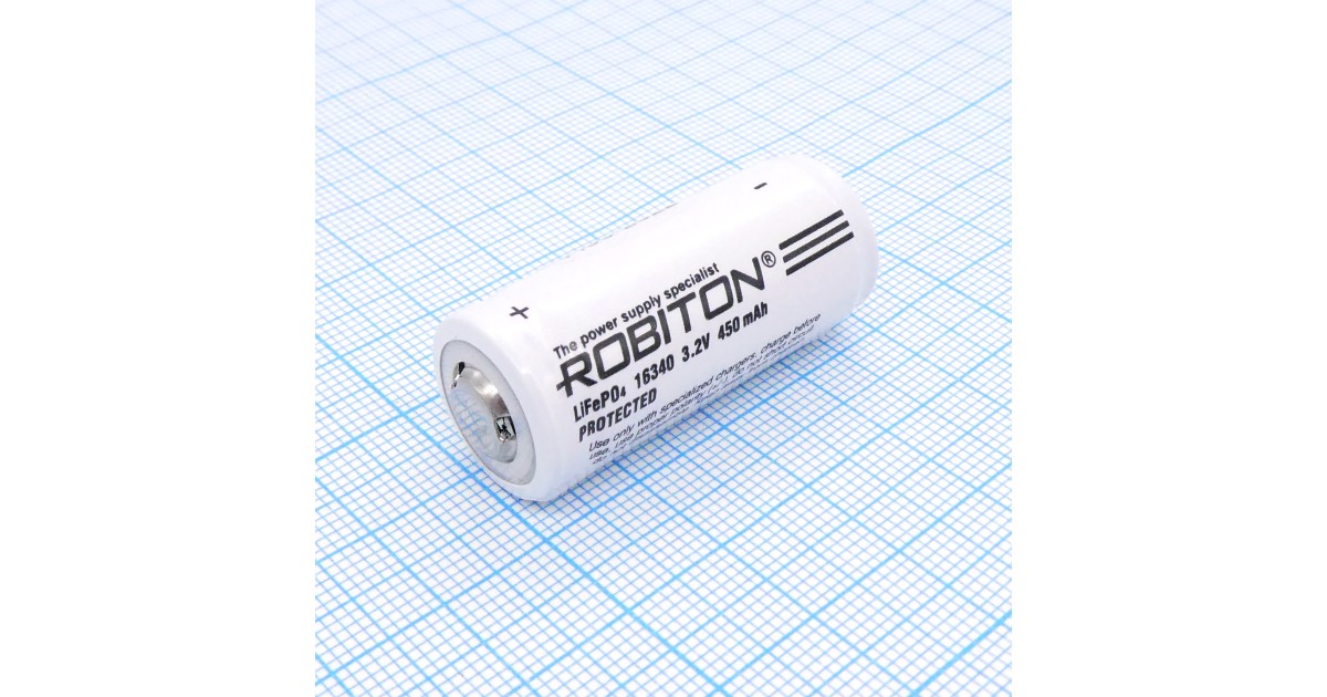 Купить Аккумулятор 16х34мм  16340 450мАч. Robiton оптом в Москве