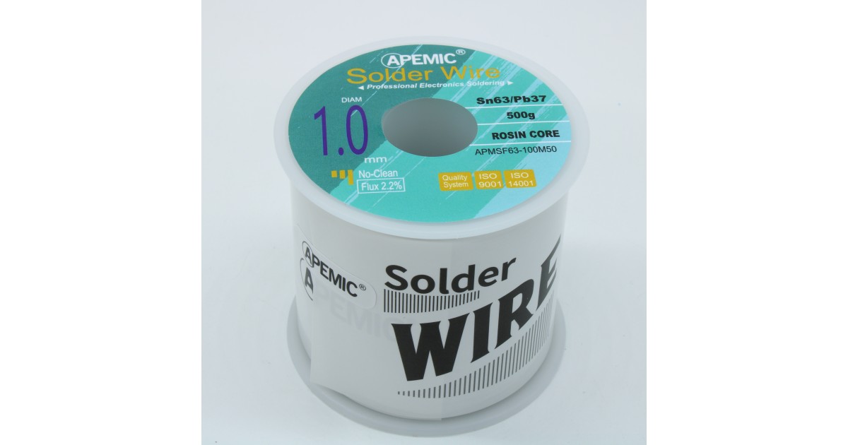 Купить Припой Sn63Pb37 ROL0 1.0мм 500гр APEMIC оптом в Москве