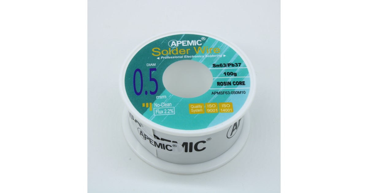 Купить Припой Sn63Pb37 ROL0 0.5мм 100гр APEMIC оптом в Москве