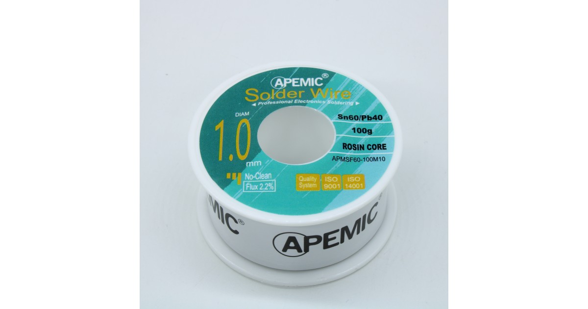 Купить Припой Sn60Pb40 ROL0 1.0мм 100гр APEMIC оптом в Москве