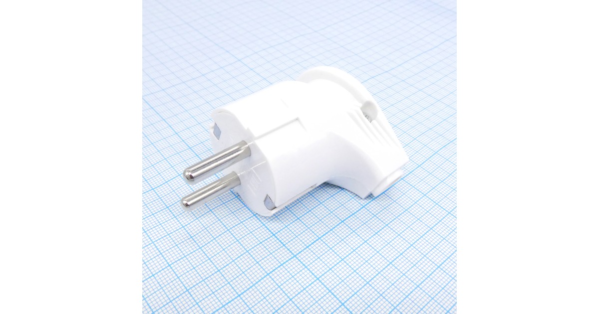 Купить Вилка угловая с заземлением, белая General Electric оптом в Москве