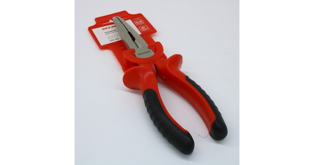 Купить Тонкогубцы изогнутые 200мм никелированны Rexant оптом в Москве