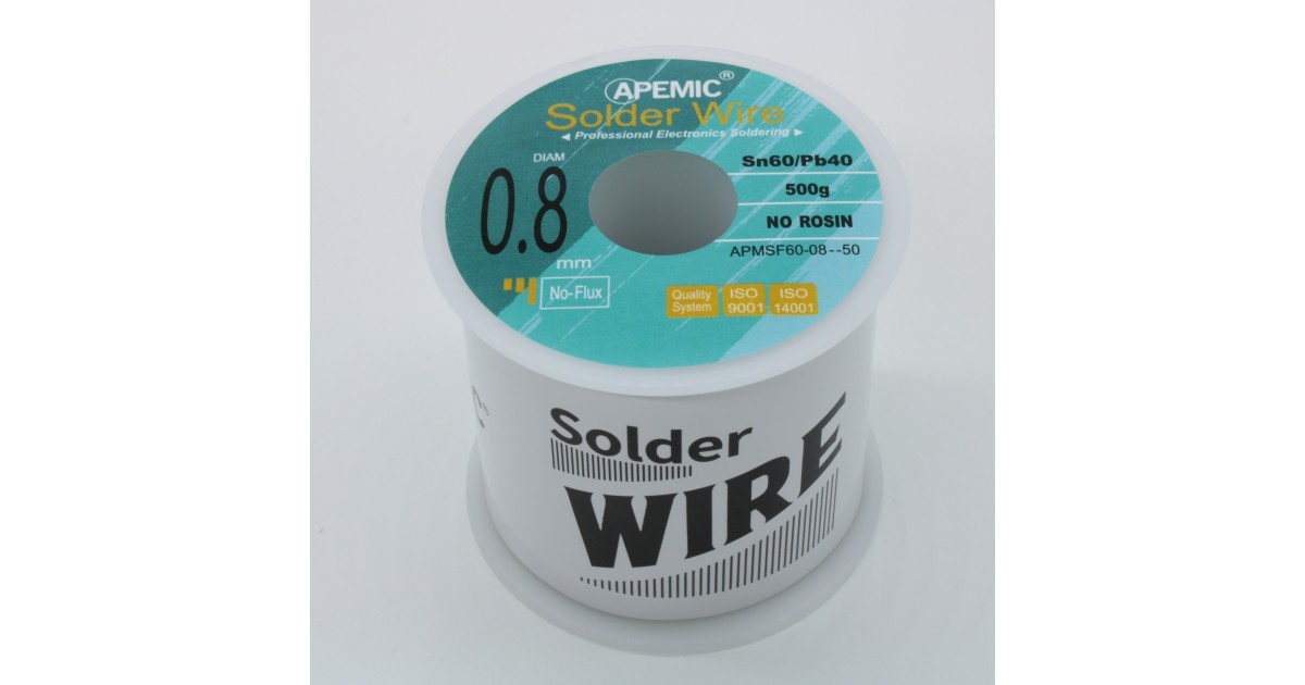 Купить Припой Sn60Pb40 0.8мм 500гр без флюса APEMIC оптом в Москве