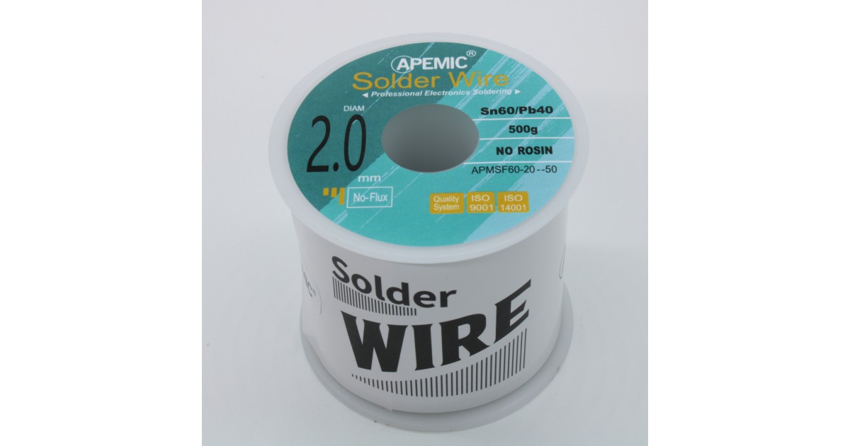 Купить Припой Sn60Pb40 2мм 500гр без флюса APEMIC оптом в Москве