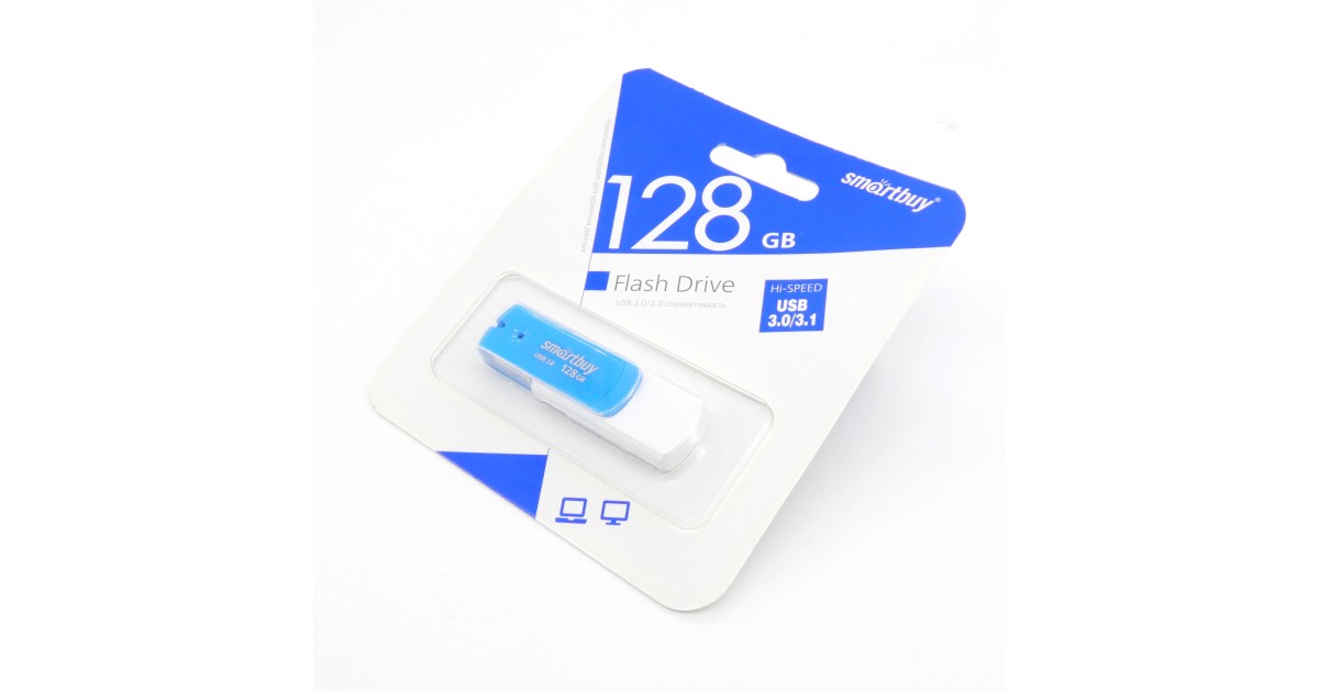 Купить USB флэш 128GB Diamond Blue SmartBuy оптом в Москве