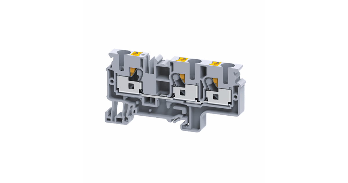 Купить Клемма с 3-мя контактами push-in 10 кв.мм OptiClip СP-10-TRIPLET-I-серый 331852 КЭАЗ оптом в Москве