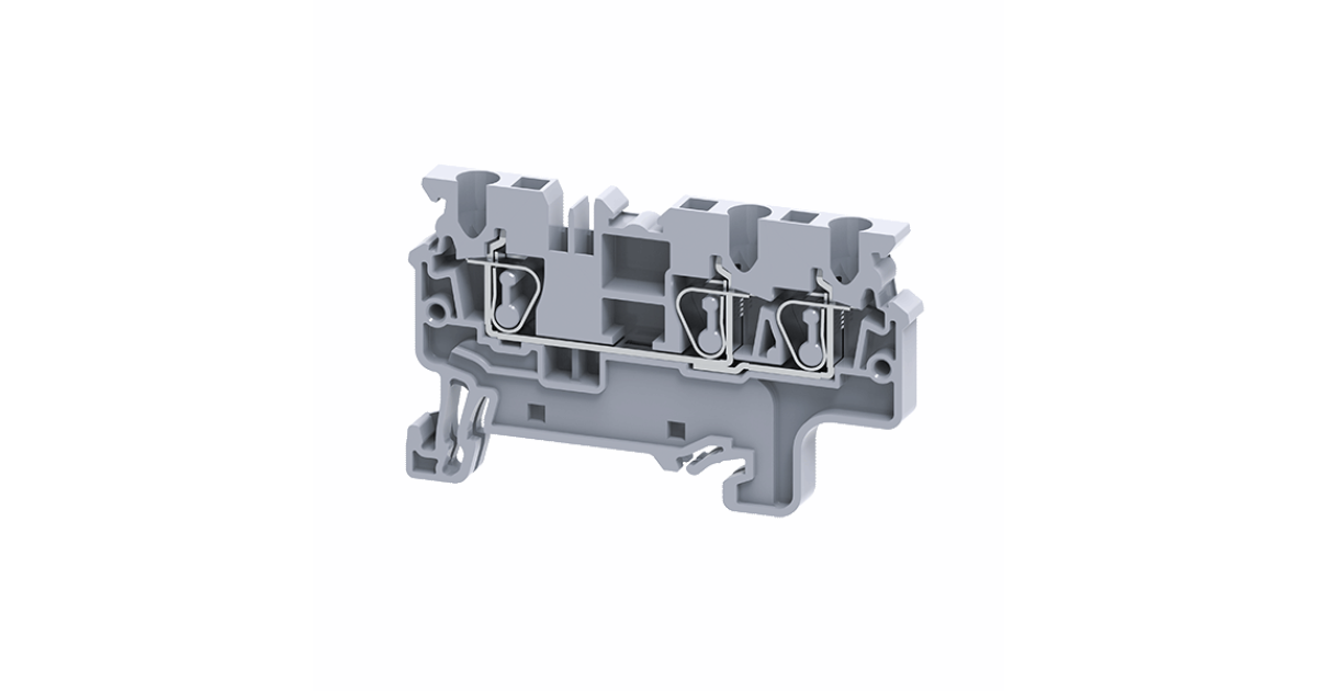 Купить Клемма с тремя контактами пружинная OptiClip СХ-2,5-TRIPLET-I-серый (100шт) 289747 КЭАЗ оптом в Москве