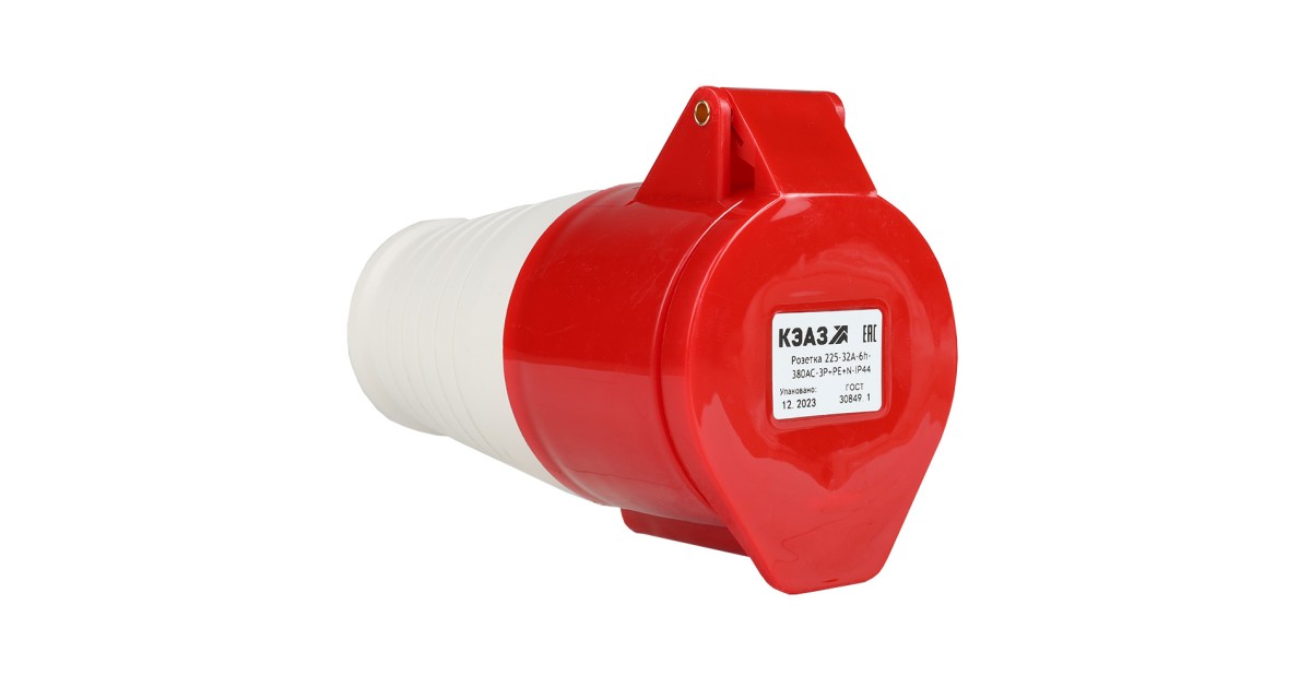Купить Розетка кабельная 225 32А 380AC 3P+PE+N 6ч IP44 222753 КЭАЗ оптом в Москве