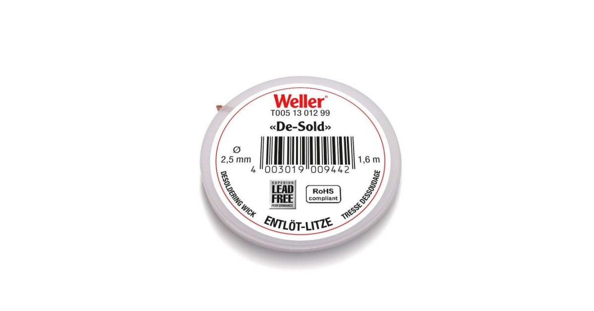 Купить DESOLDERING WICK 2,5MM 1,6M Weller оптом в Москве