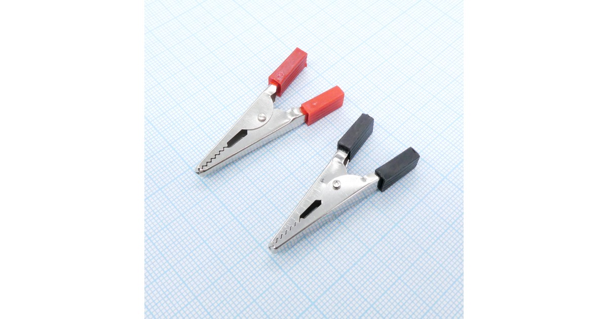 Купить Зажим крокодил 8-0028 кр/чер (пара) 5А CHINA оптом в Москве