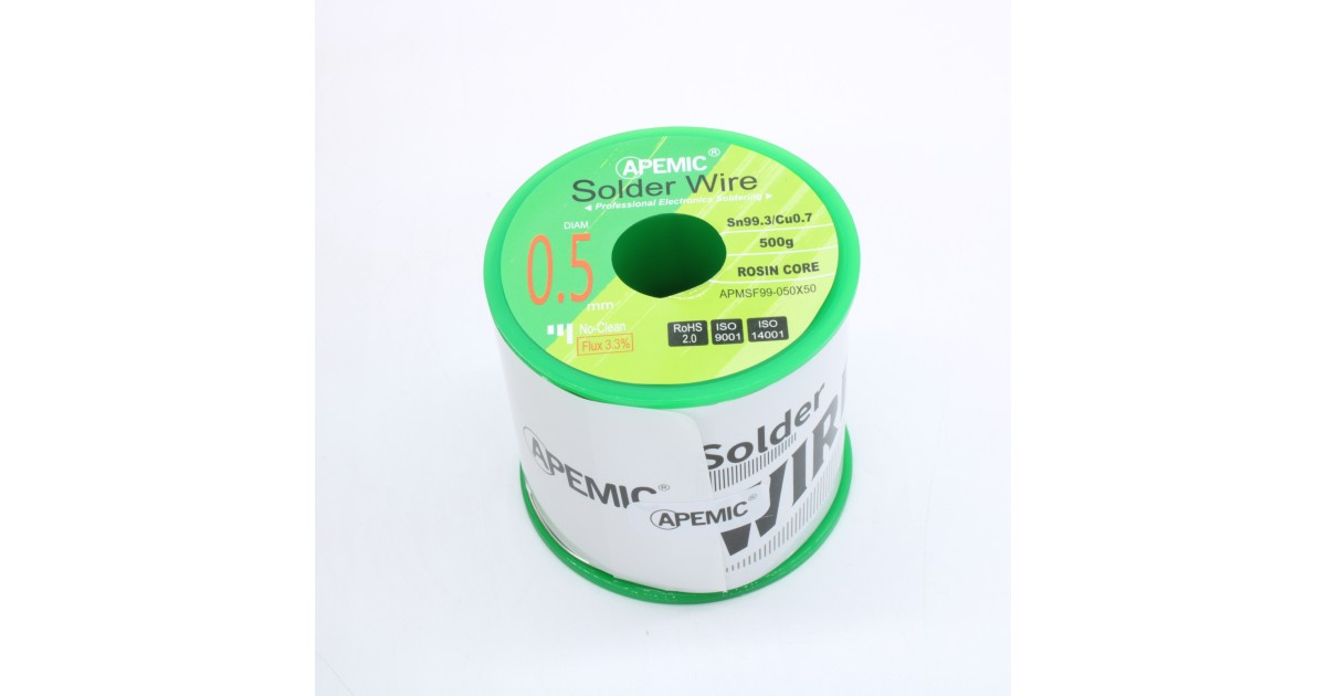 Купить Припой Sn99,3Cu0,7 ROL0 0.5мм 500гр APEMIC оптом в Москве