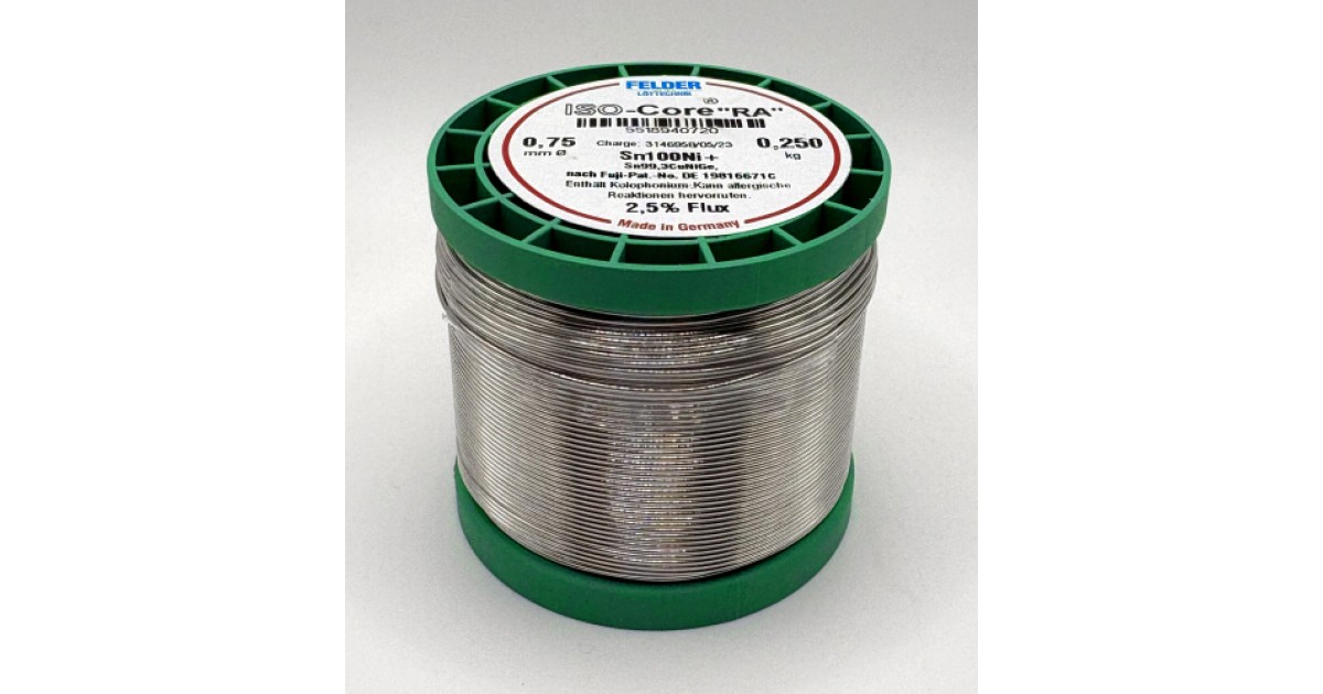 Купить Припой Sn99,3CuNiGe RA:2,5% 0,75мм 250г FELDER оптом в Москве