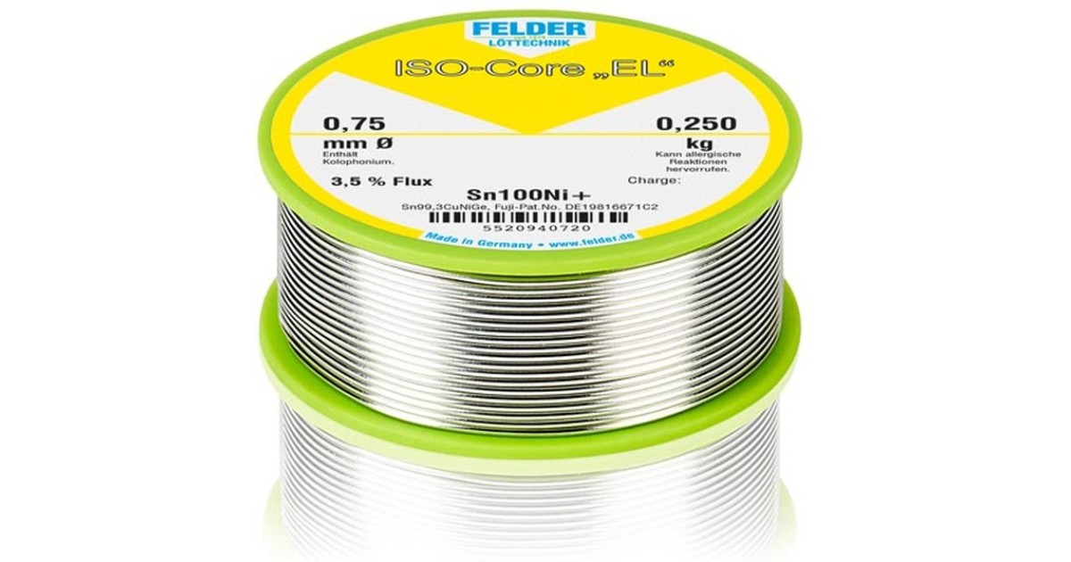 Купить Припой Sn99,3CuNiGe EL:3,5% 0,75мм 250г FELDER оптом в Москве