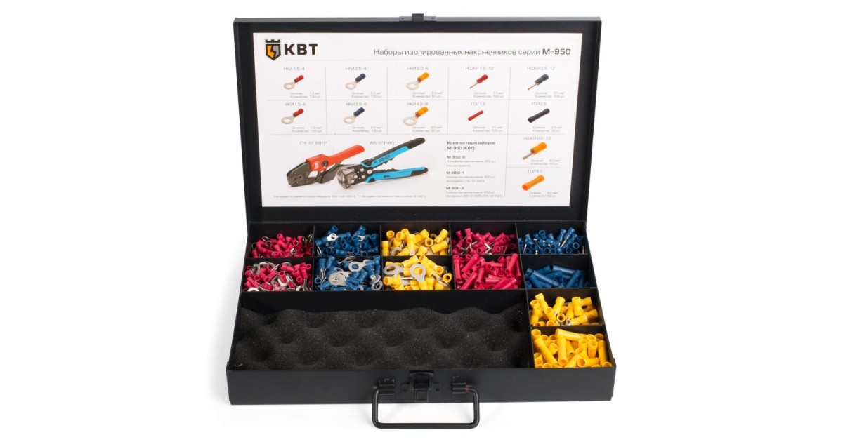 Купить Набор изолированных наконечников и гильз М-950-0 КВТ оптом в Москве